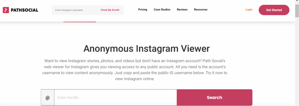 Screenshot of the main page of the PathSocial tool