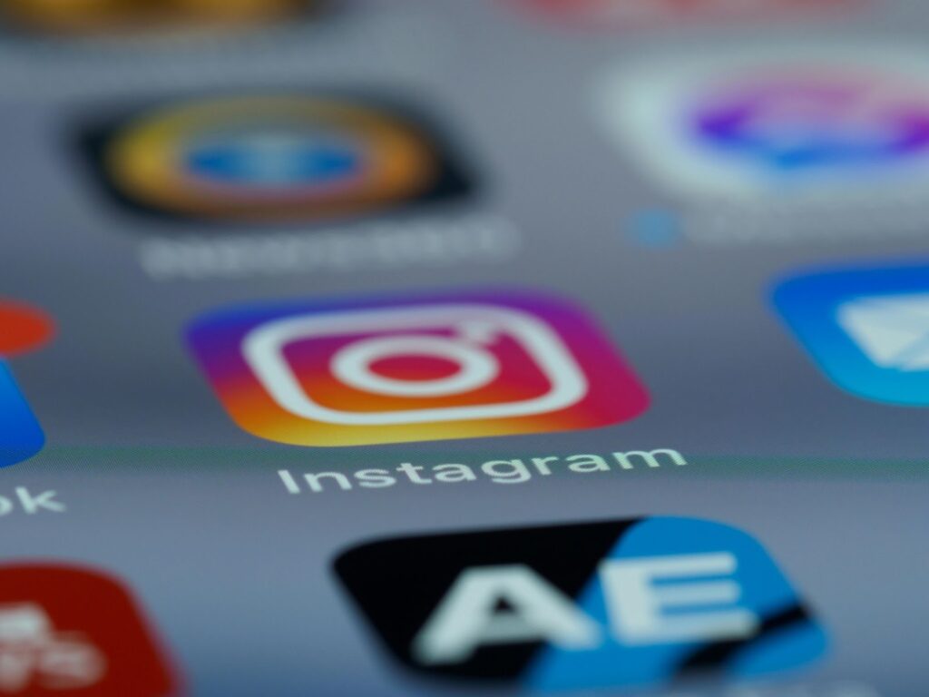 Smartphone screen showing the Instagram app icon