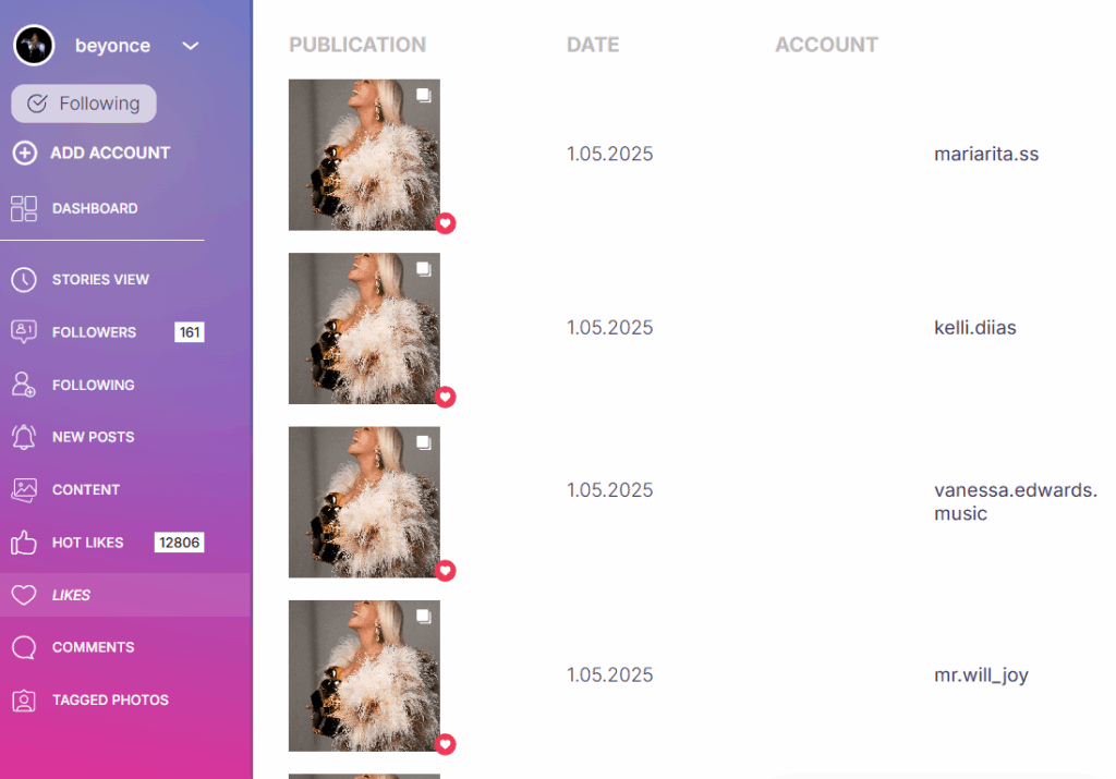 Visualizador de seguidores do Peekviewer