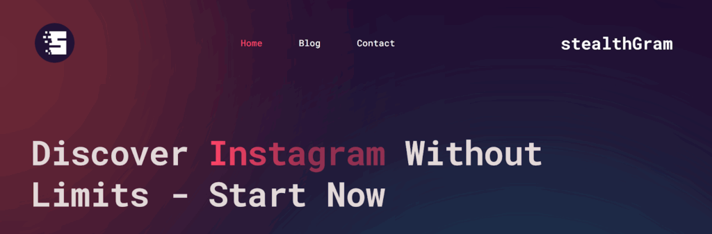 StealthGram main page